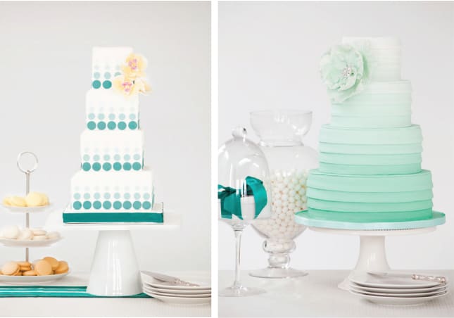 ombre-wedding-cakes-teal-green-aqua