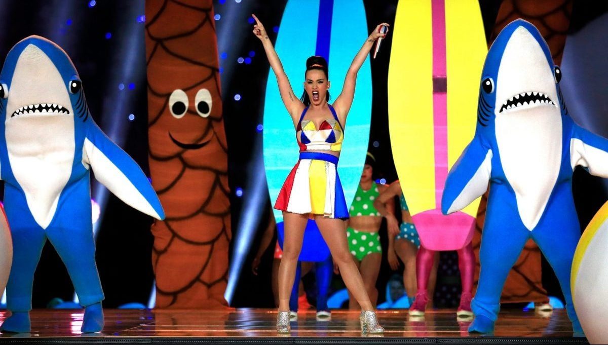 Singer Katy Perry performs during the Pepsi Super Bowl XLIX Halftime Show at University of Phoenix Stadium on February 1, 2015 in Glendale, Arizona.