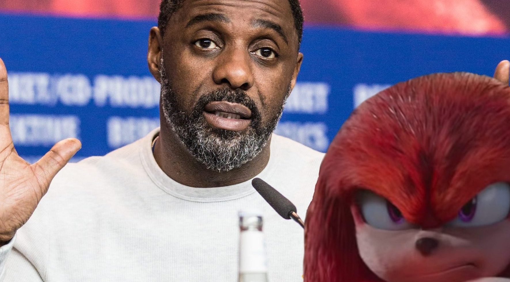 Idris Elba and his friend Knuckles