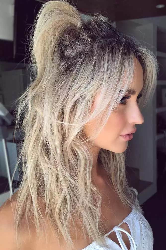 big-forehead-hairstyles-half-up-pony-layered-bang17