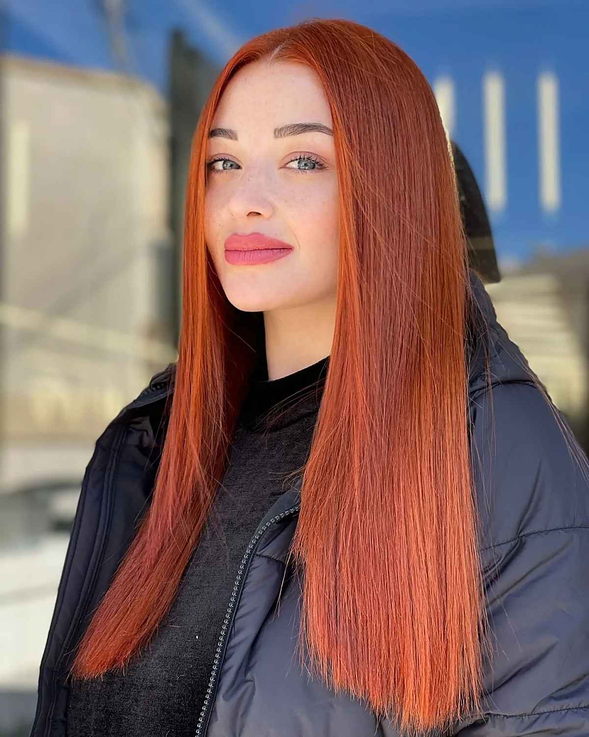 brick-red-middle-parted-long-hairstyle