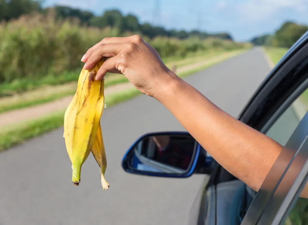 woman-throwing-banana-out-car