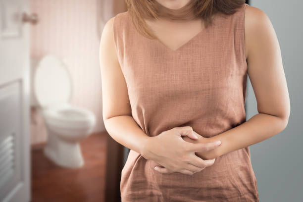 the-woman-wake-up-for-go-to-restroom-people-with-diarrhea-problem-concept